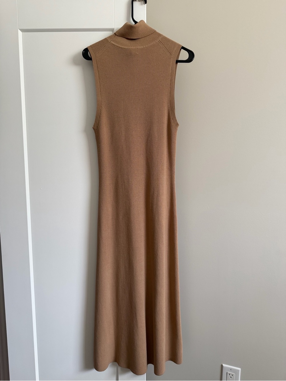 Wilfred Sleeveless Turtleneck Maxi Dress in Camel Brown